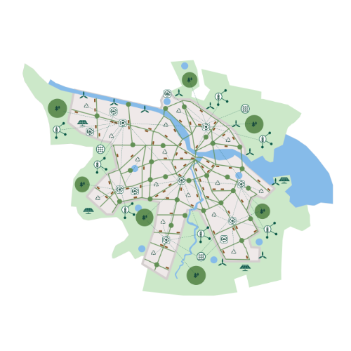 Gelaagd model voor de regeneratieve stad